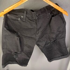 Hollister - Black Distressed Jean Shorts - Men’s Medium (M) #1